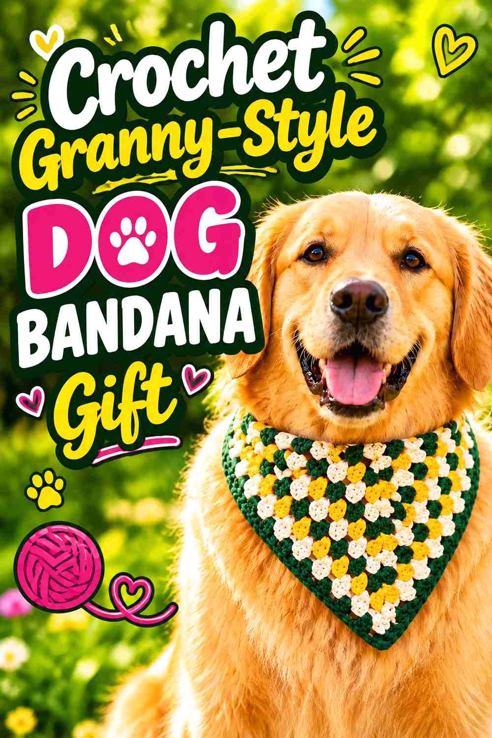 1. Crochet Granny-Style Dog Bandana Gift