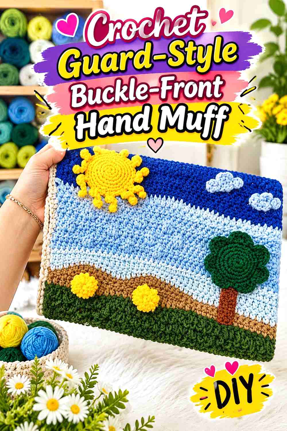 12. Crochet Guard-Style Buckle-Front Hand Muff