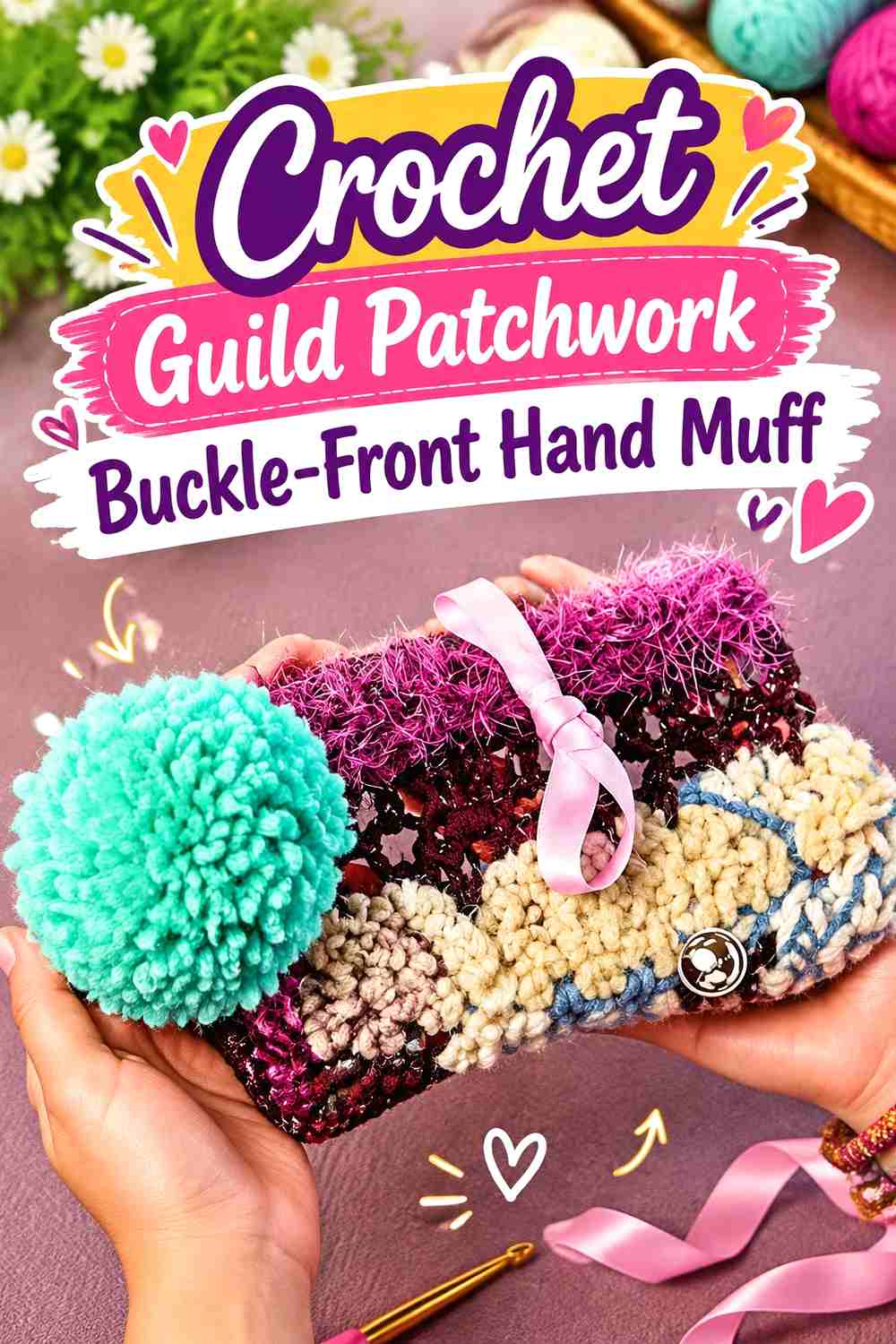 8. Crochet Guild Patchwork Buckle-Front Hand Muff