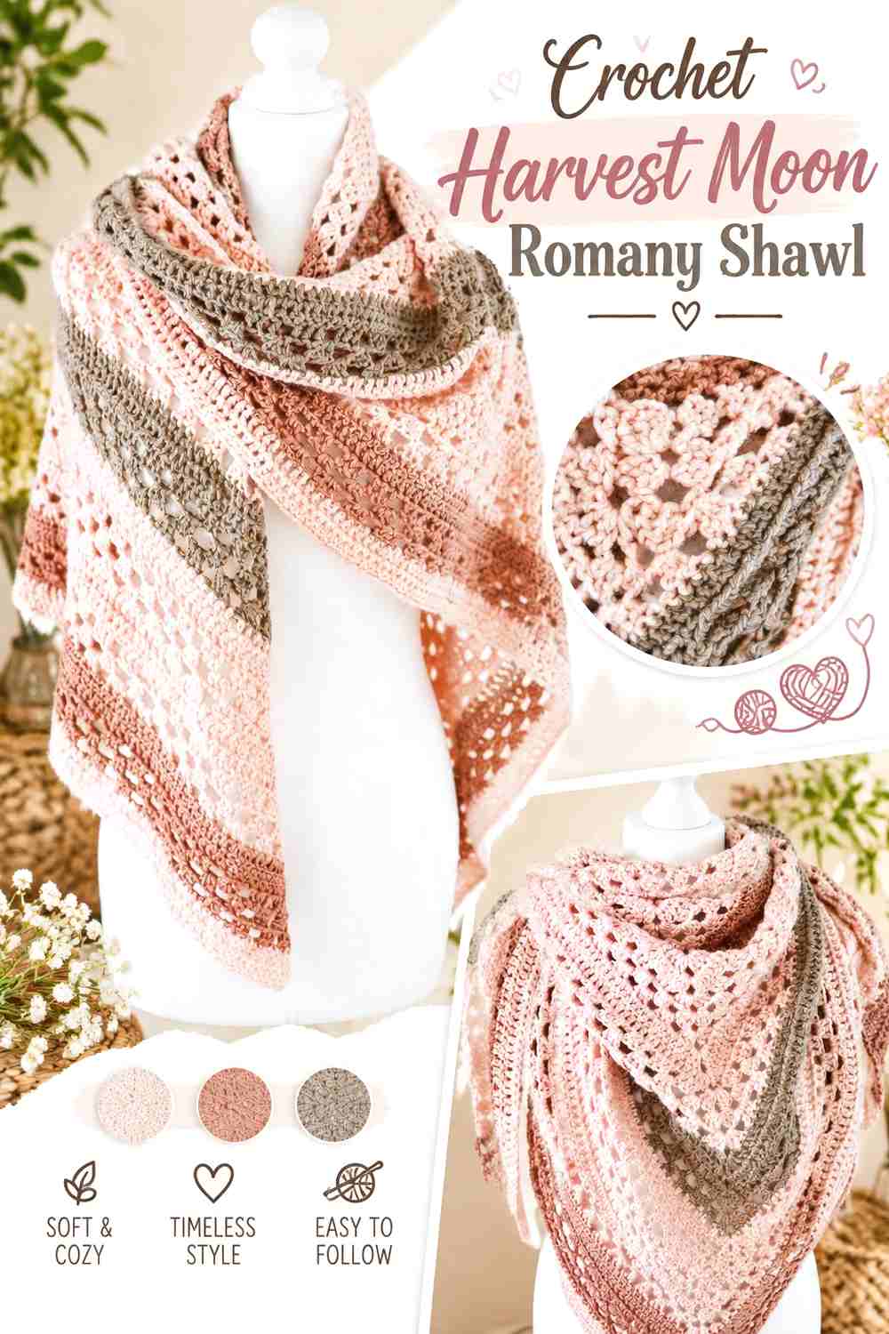 11. Crochet Harvest Moon Romany Shawl