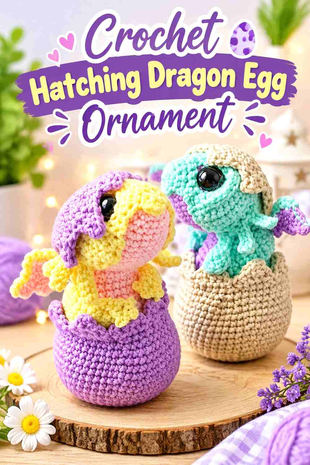 10. Crochet Hatching Dragon Egg Ornament