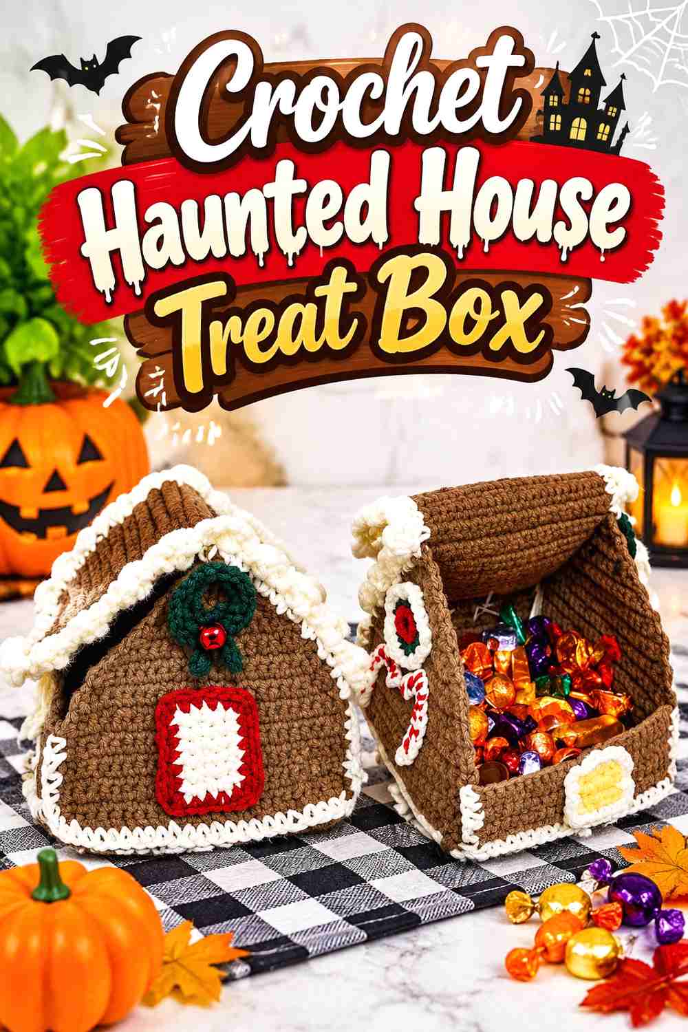 17. Crochet Haunted House Treat Box