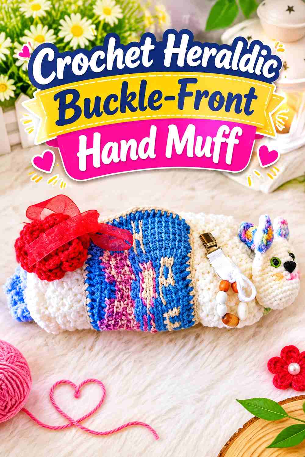 13. Crochet Heraldic Buckle-Front Hand Muff