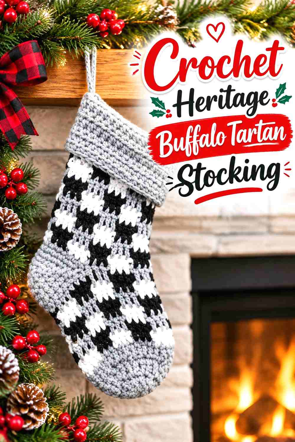 1. Crochet Heritage Buffalo Tartan Stocking