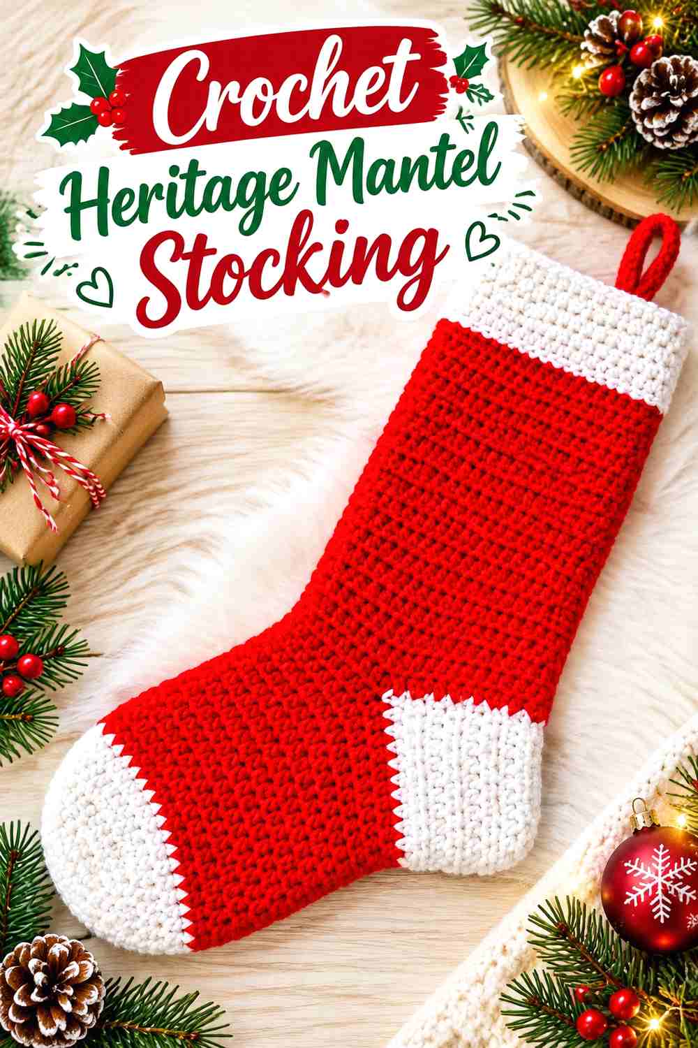 6. Crochet Heritage Mantel Stocking