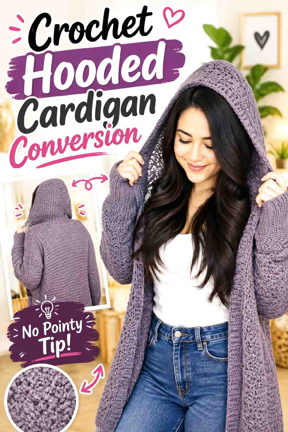 4. Crochet Hooded Cardigan Conversion