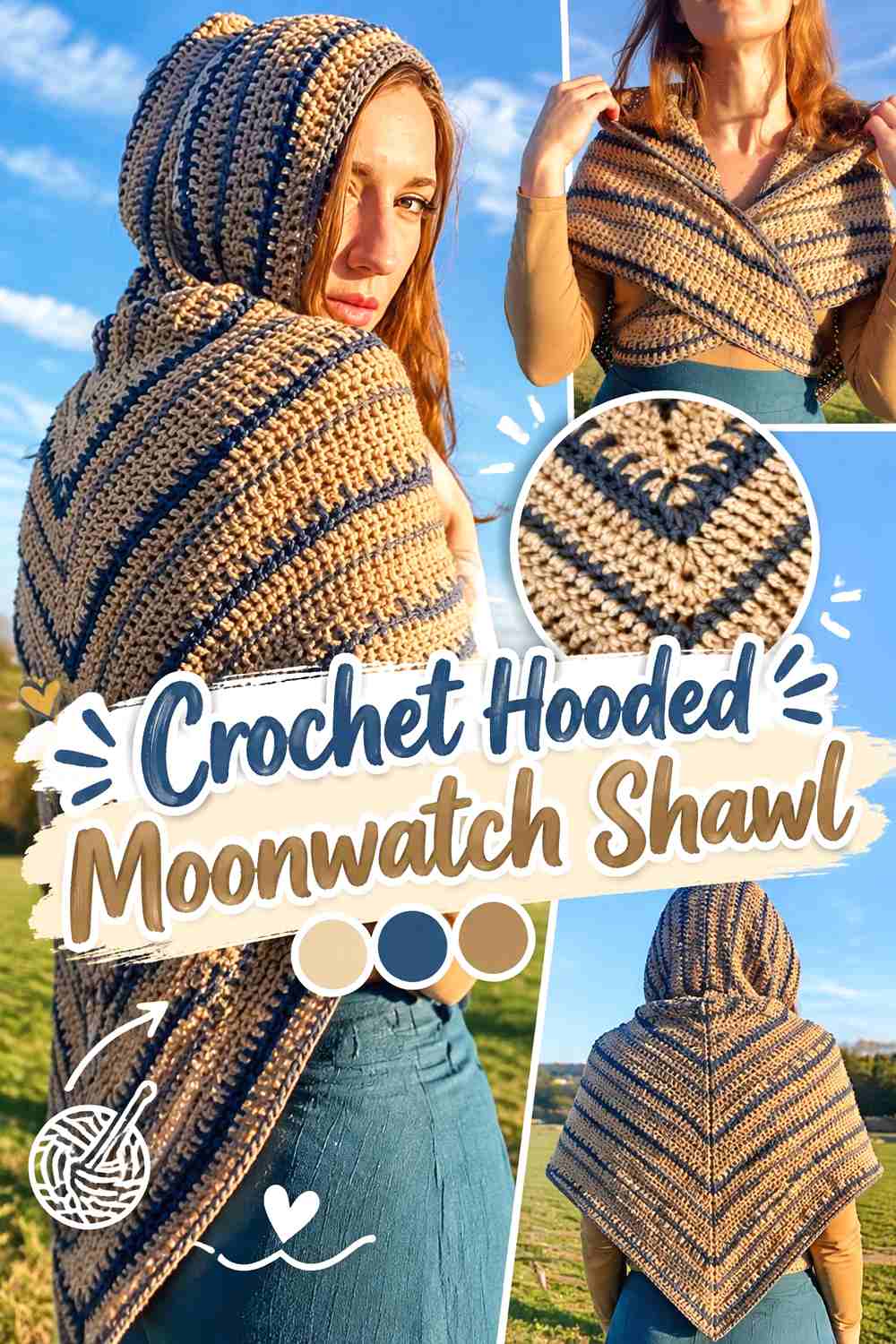 13. Crochet Hooded Moonwatch Shawl