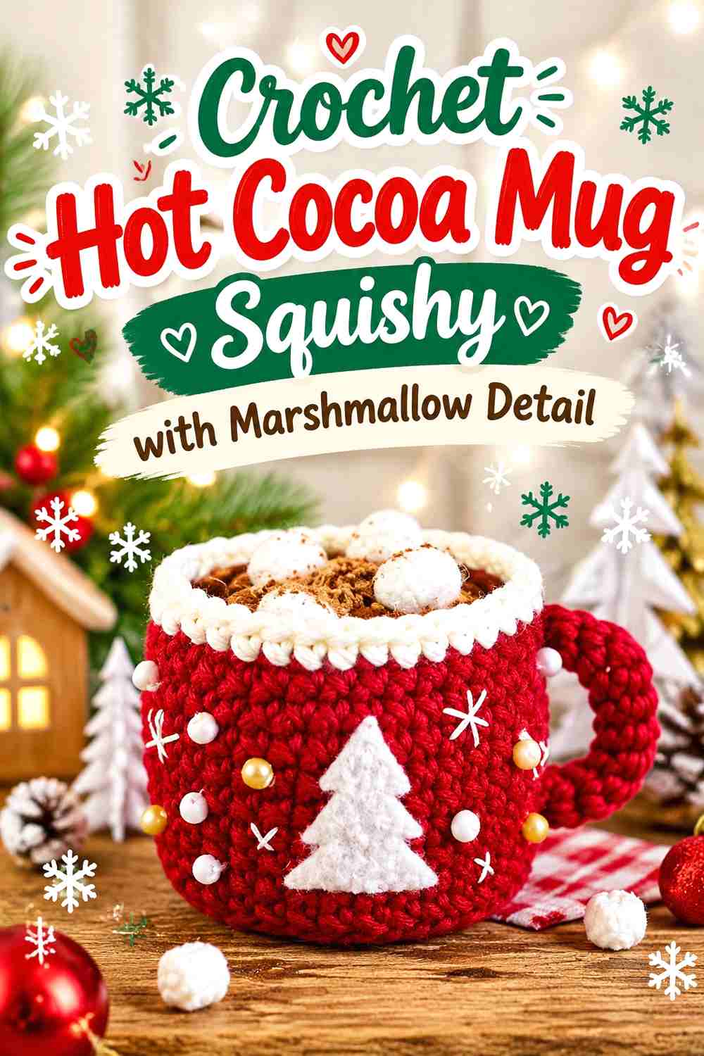 3. Crochet Hot Cocoa Mug Squishy with Marshmallow Detail