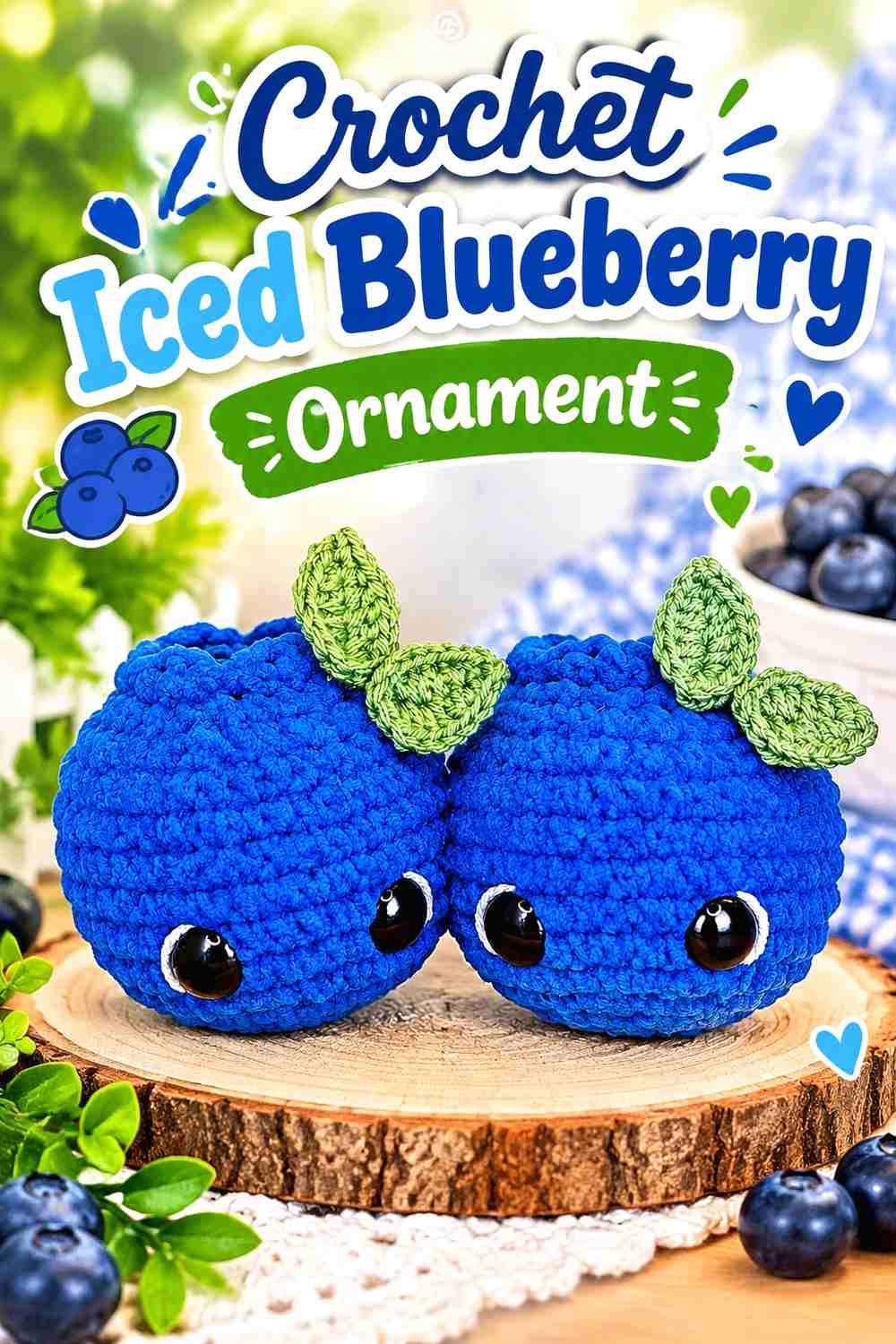 10. Crochet Iced Blueberry Ornament