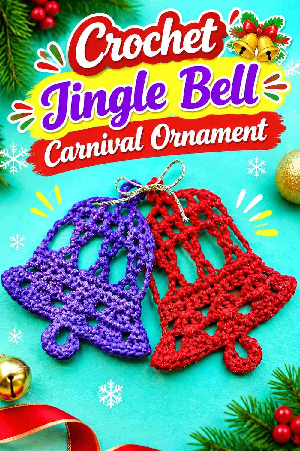 4. Crochet Jingle Bell Carnival Ornament