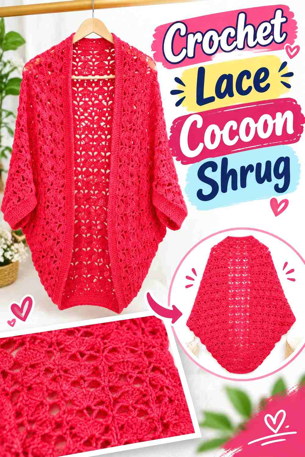 11. Crochet Lace Cocoon Shrug