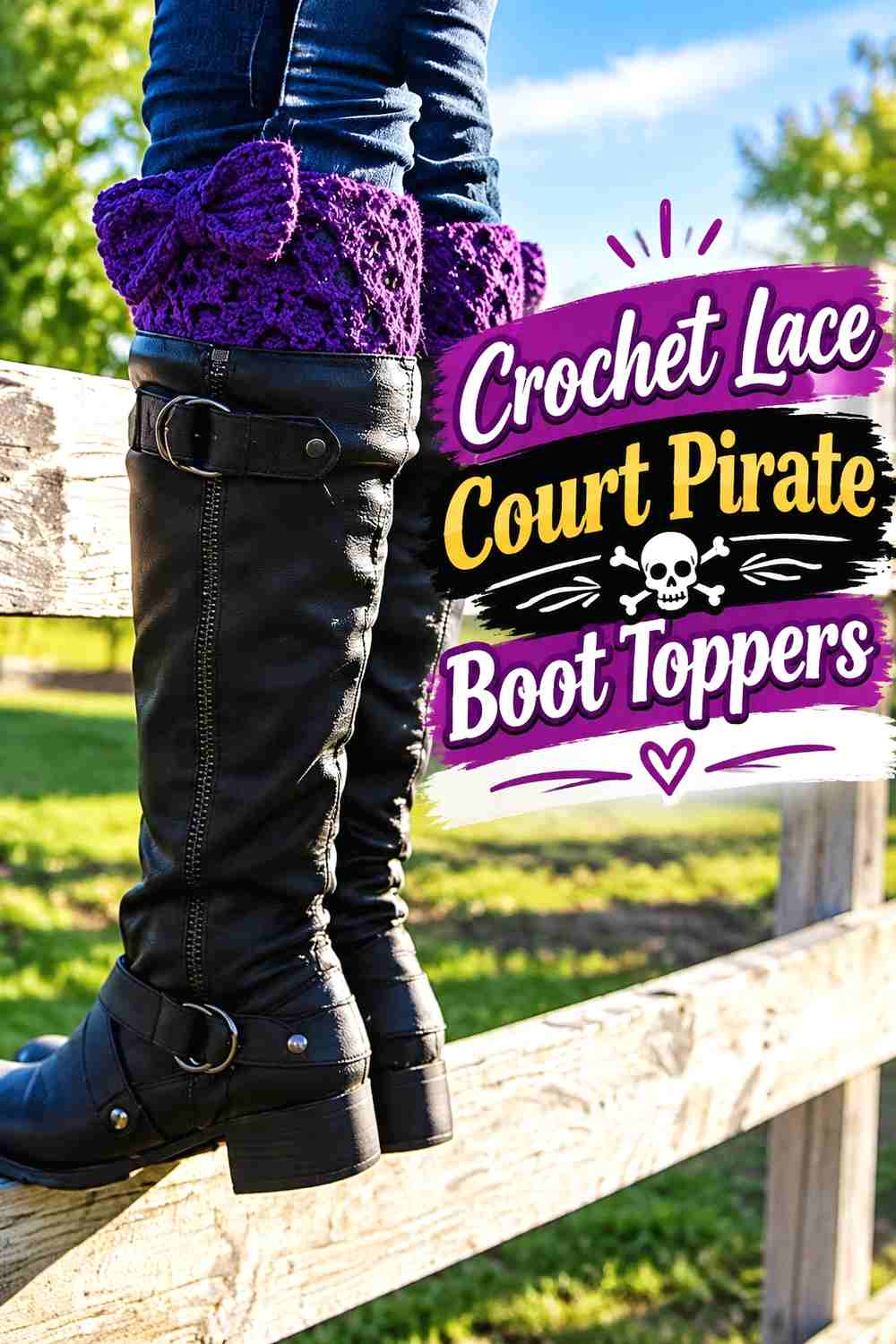 3. Crochet Lace Court Pirate Boot Toppers