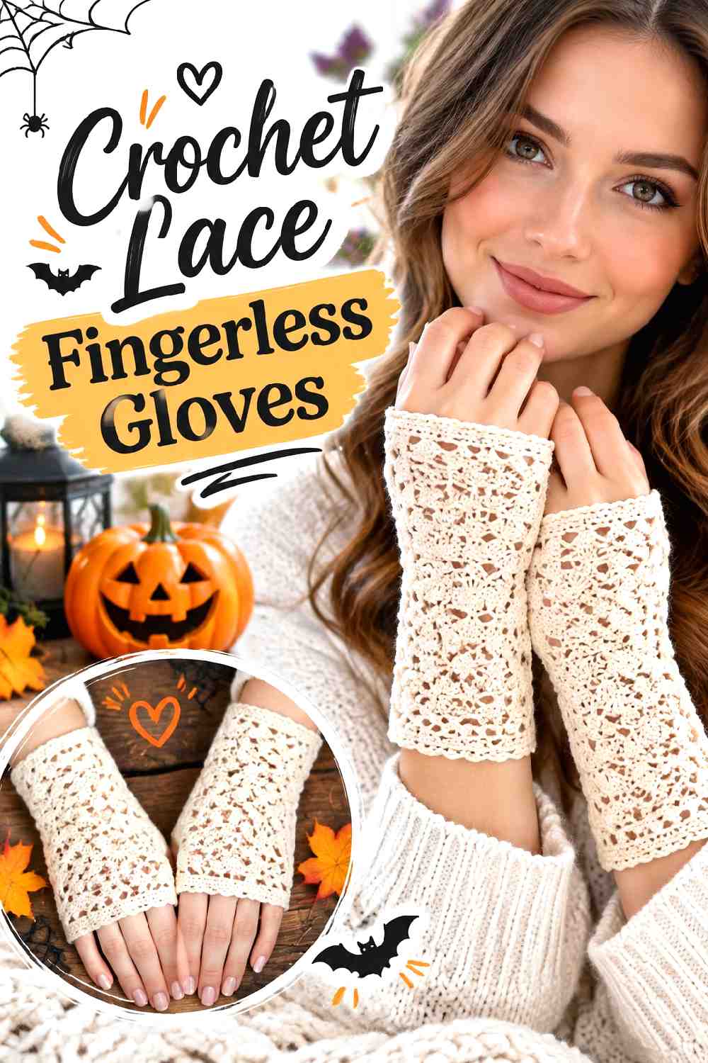5. Crochet Lace Fingerless Gloves