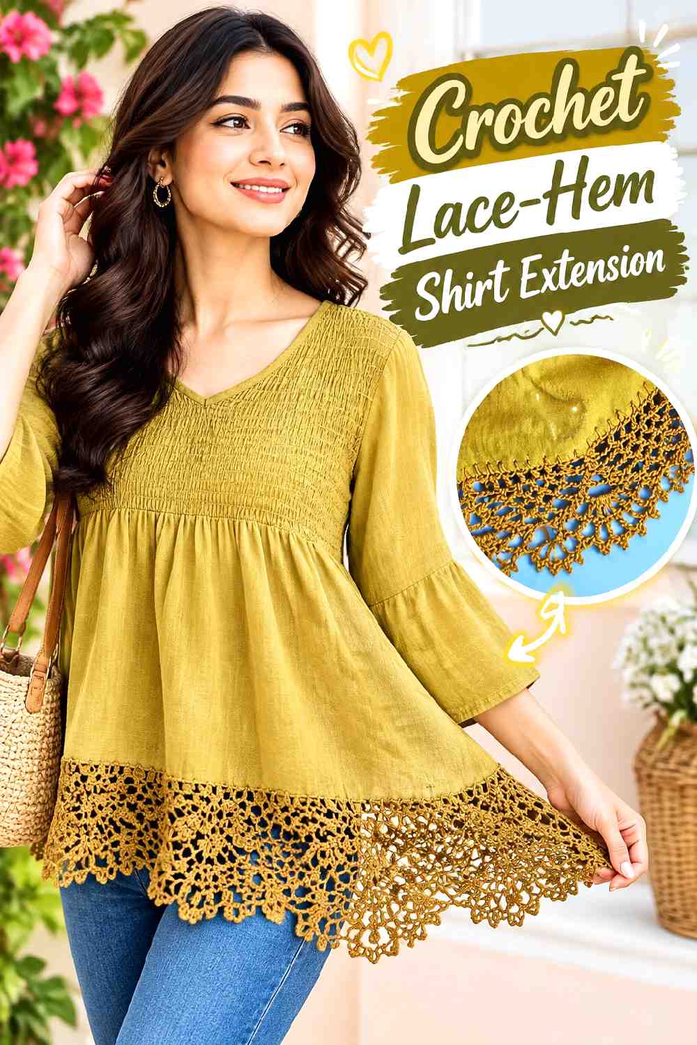 12. Crochet Lace Hem Shirt Extension