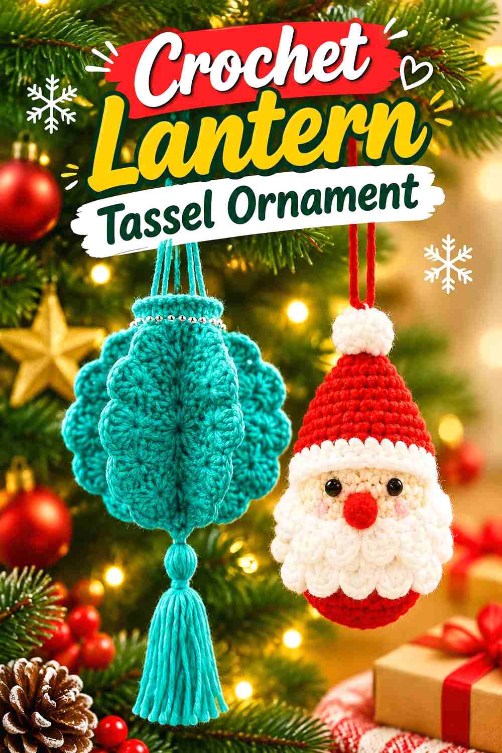 9. Crochet Lantern Tassel Ornament