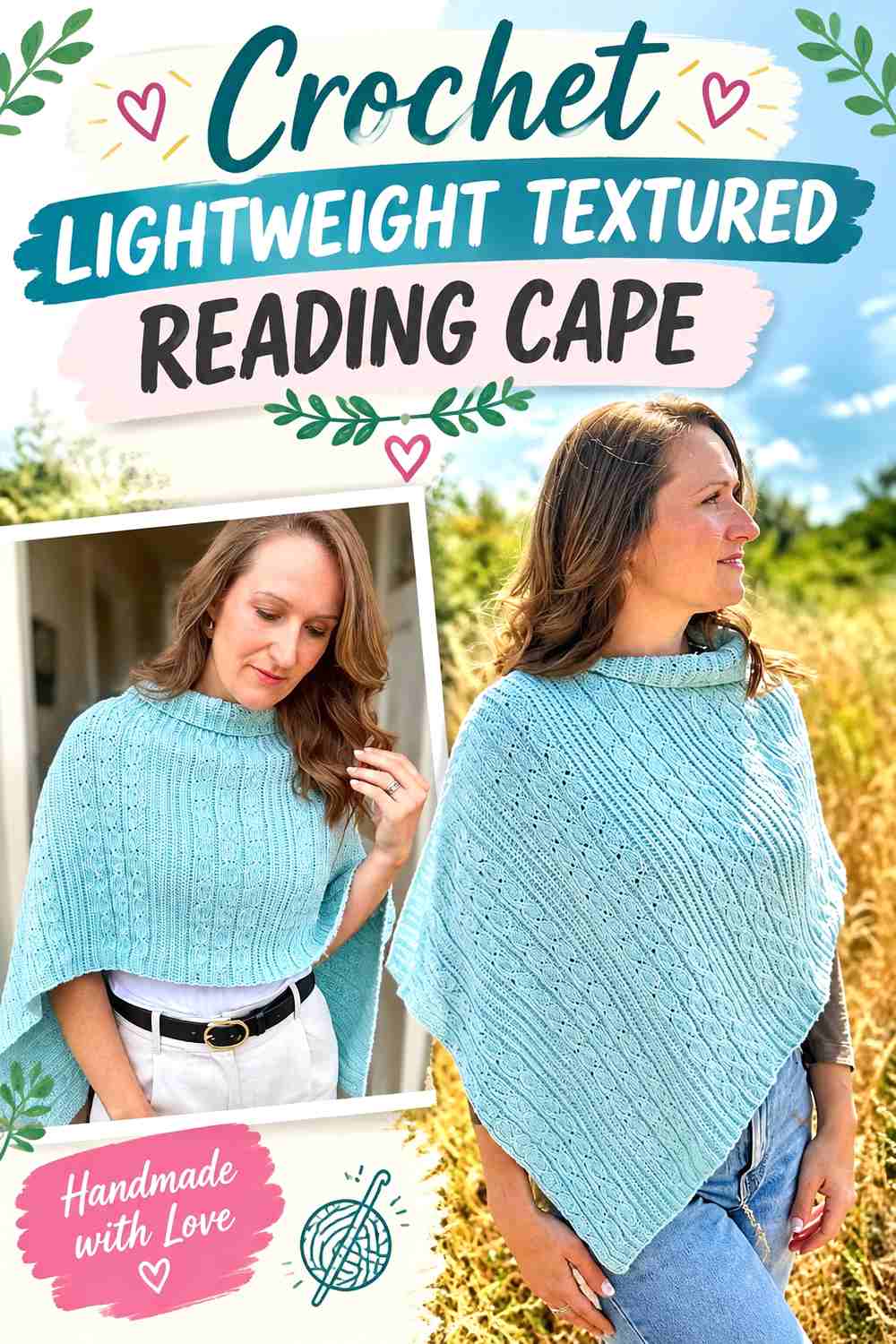 13. Crochet Lightweight Textured Reading Cape