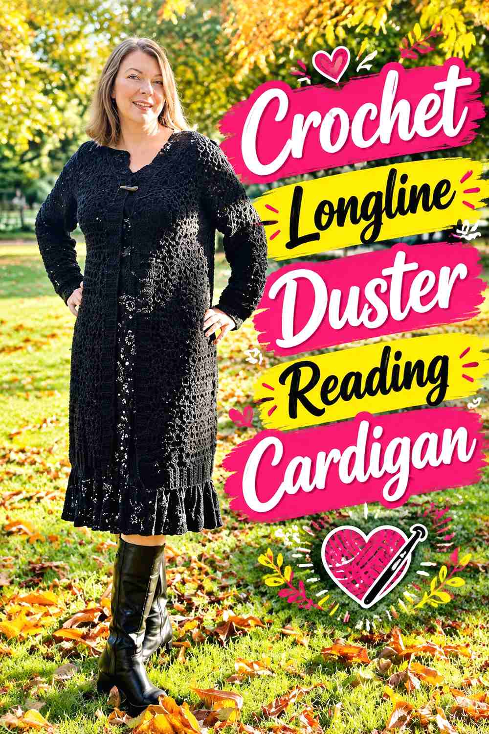 1. Crochet Longline Duster Reading Cardigan