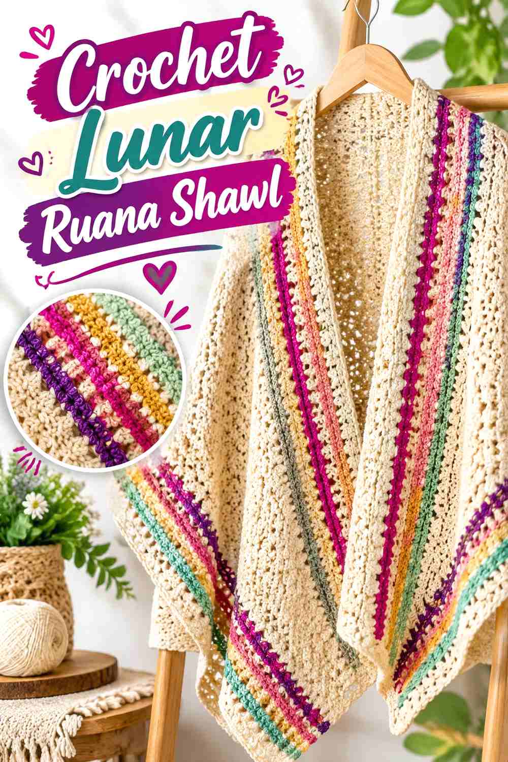 14. Crochet Lunar Ruana Shawl
