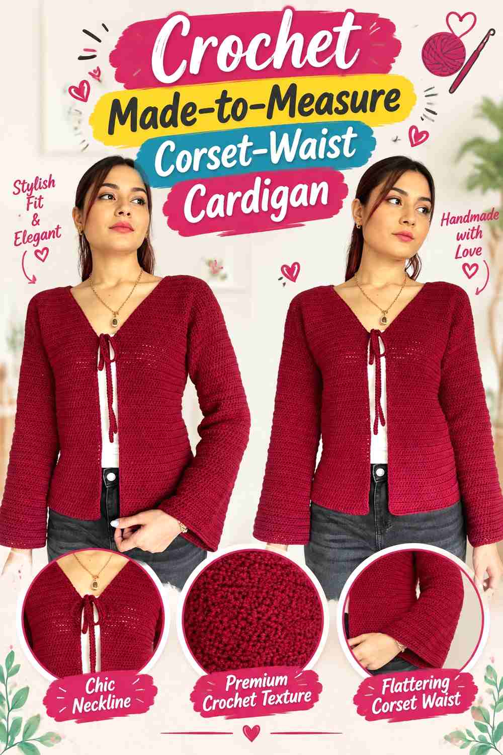 15. Crochet Made-to-Measure Corset-Waist Cardigan