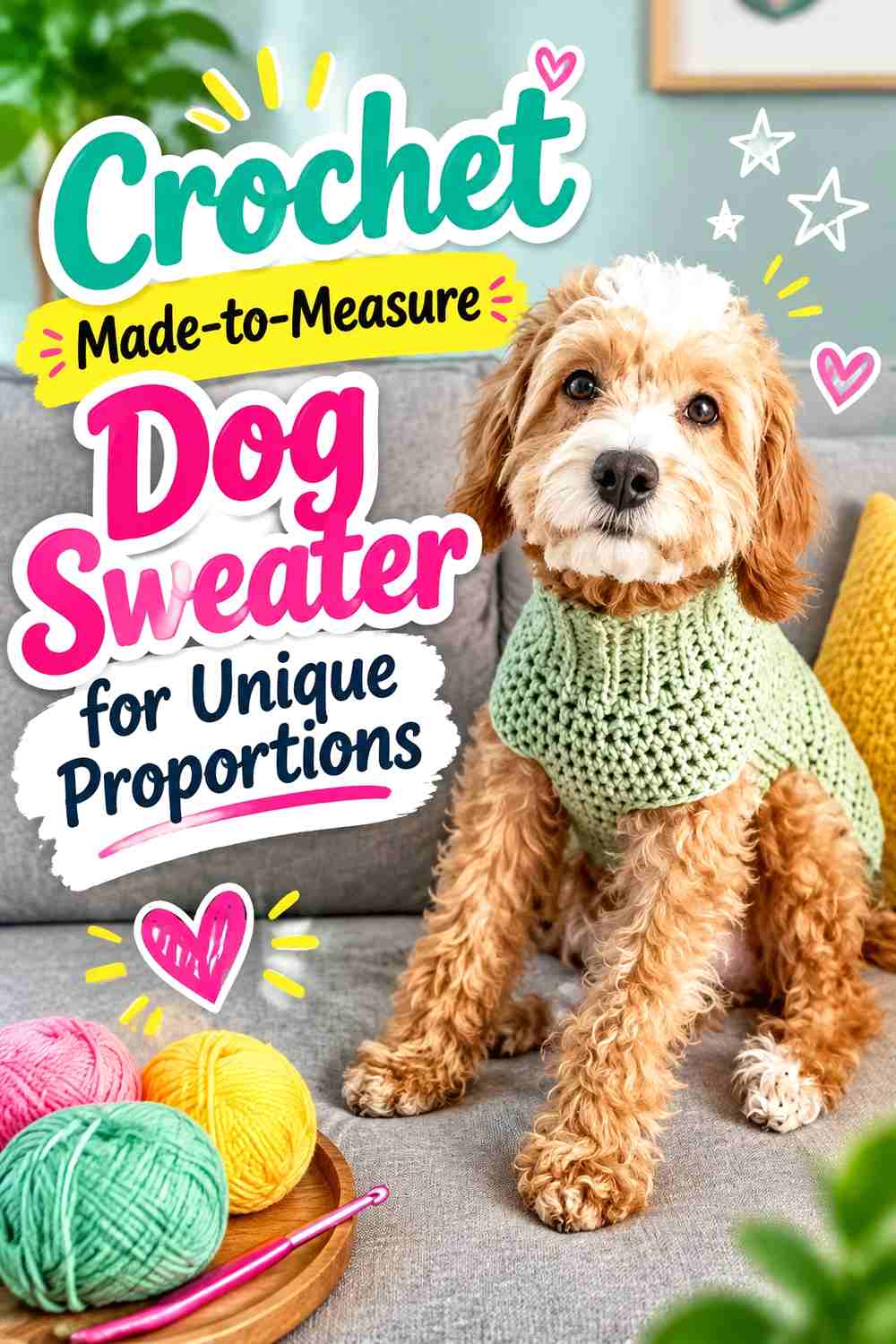 9. Crochet Made-to-Measure Dog Sweater for Unique Proportions