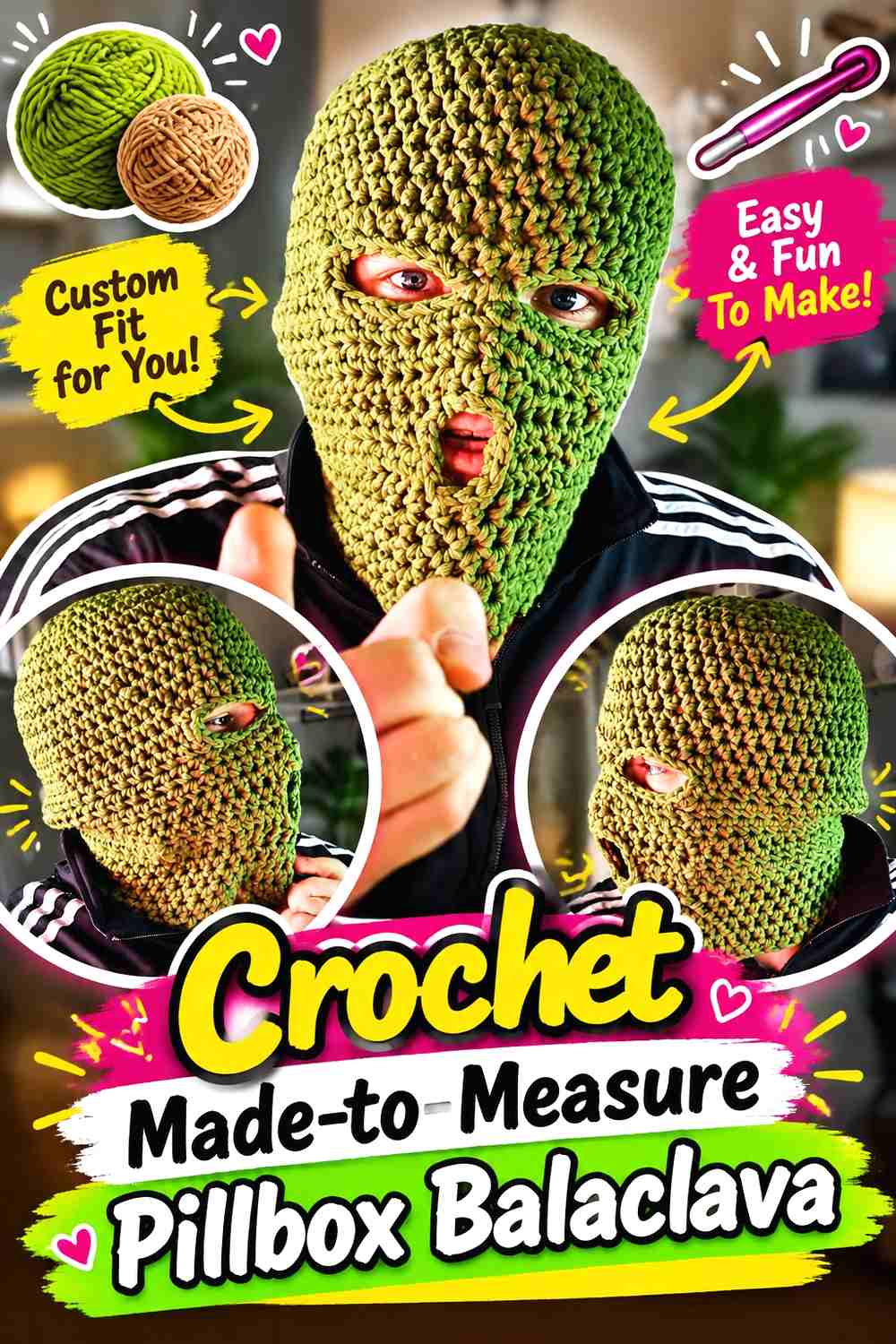 6. Crochet Made-to-Measure Pillbox Balaclava