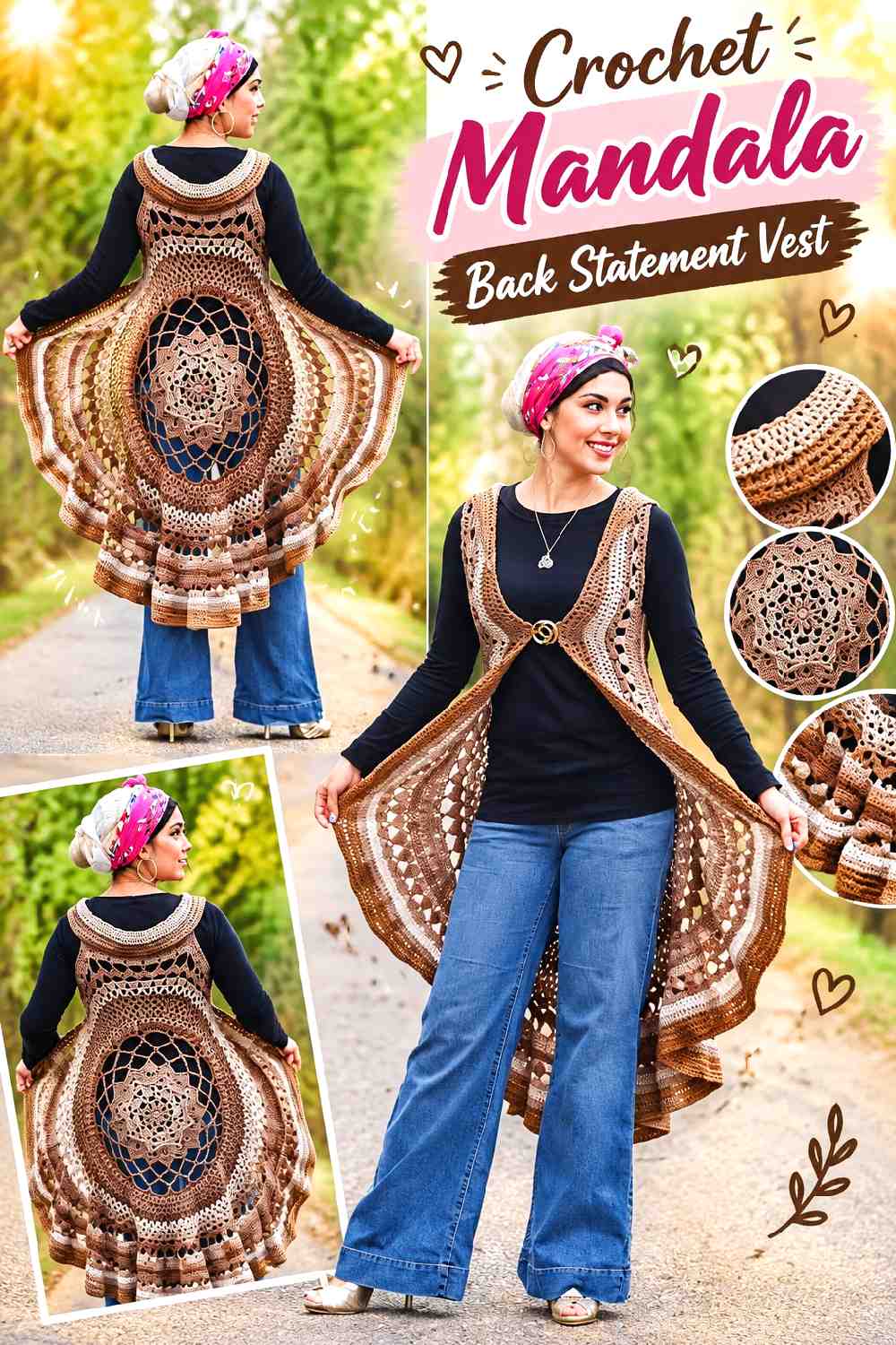 9. Crochet Mandala Back Statement Vest