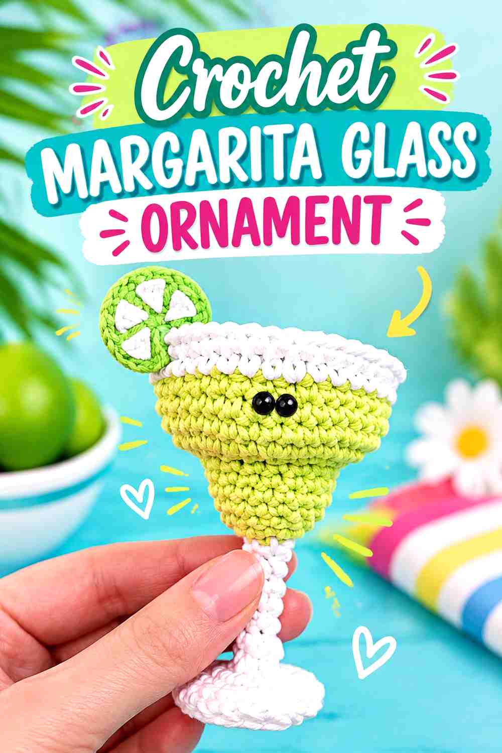 3. Crochet Margarita Glass Ornament