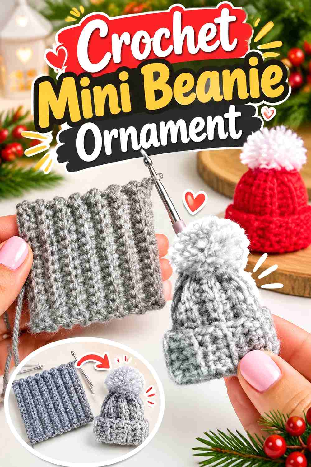 4. Crochet Mini Beanie Ornament