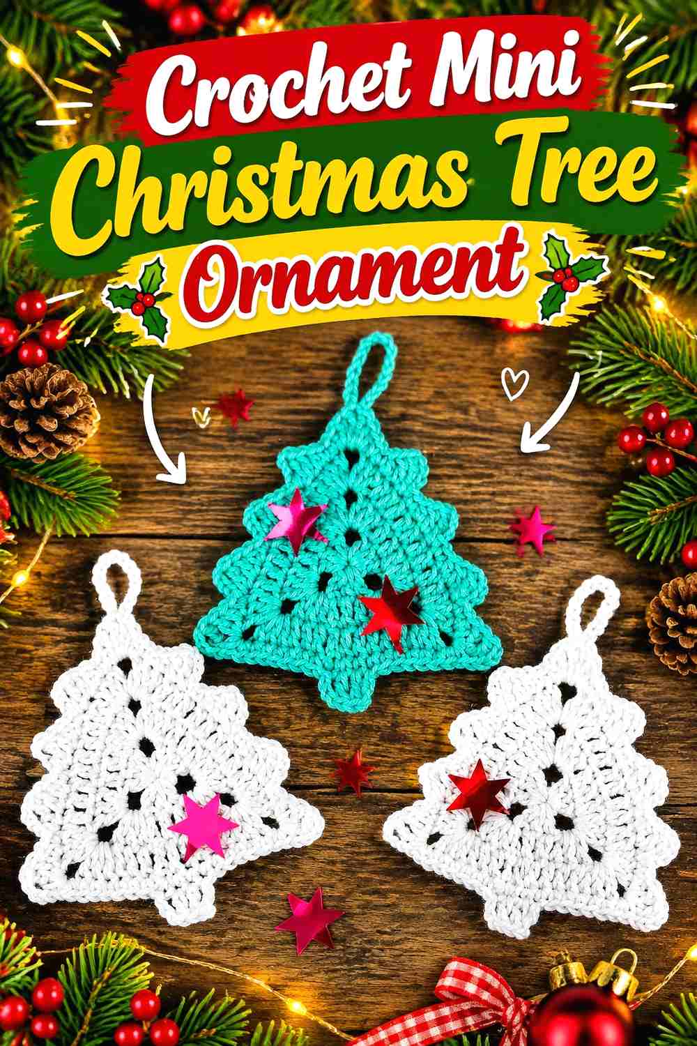 15. Crochet Mini Christmas Tree Ornament