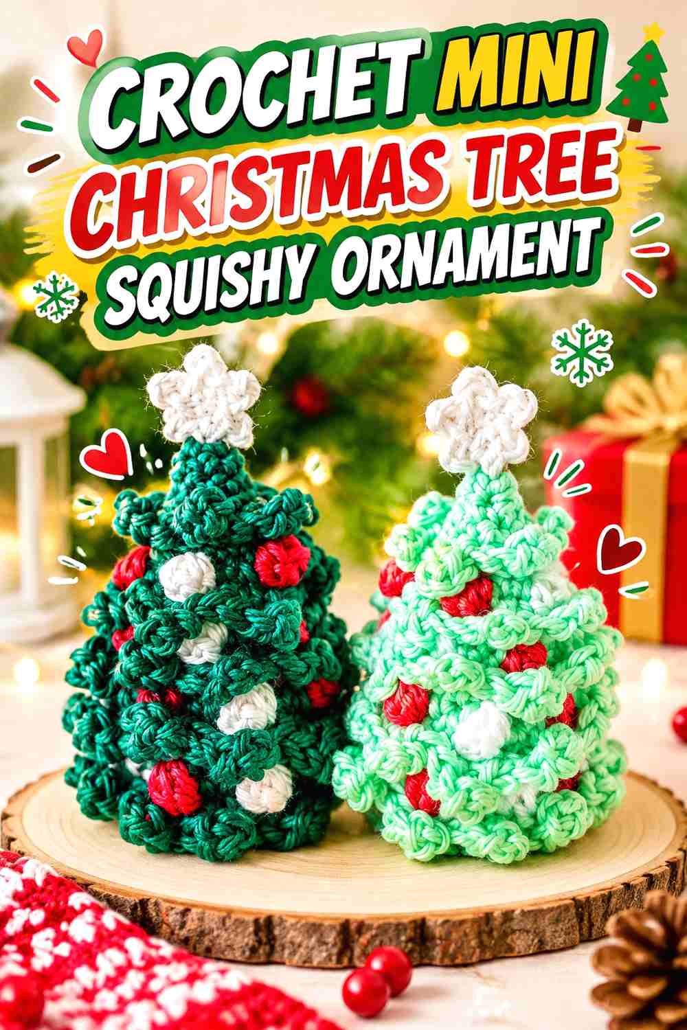 15. Crochet Mini Christmas Tree Squishy Ornament