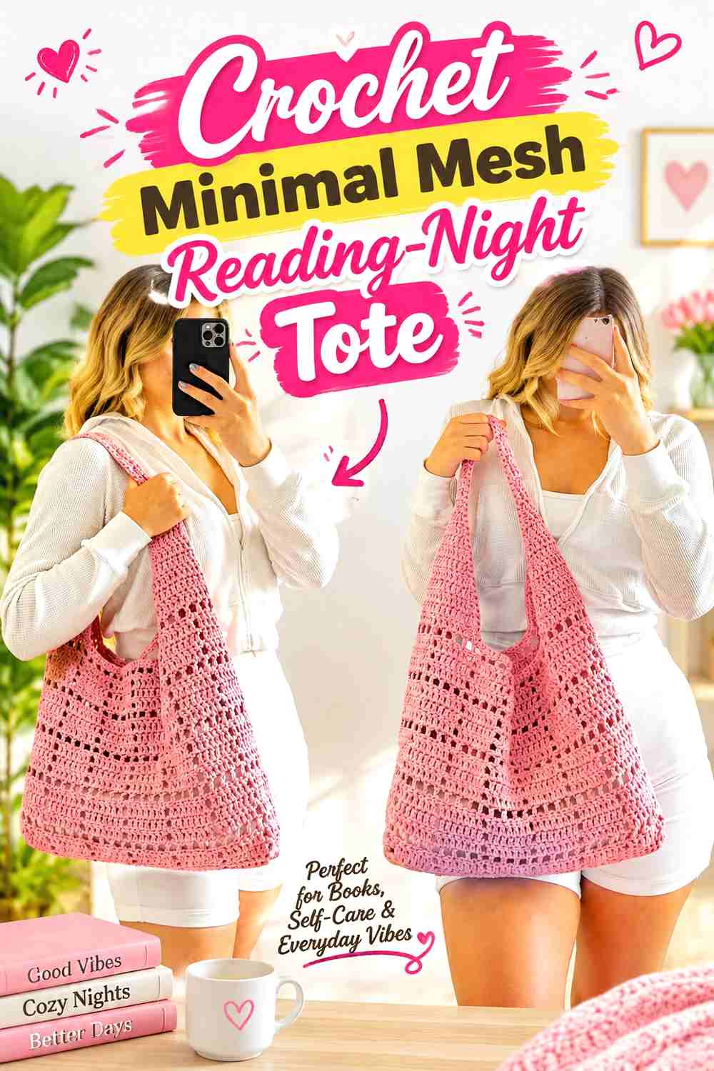 2. Crochet Minimal Mesh Reading-Night Tote