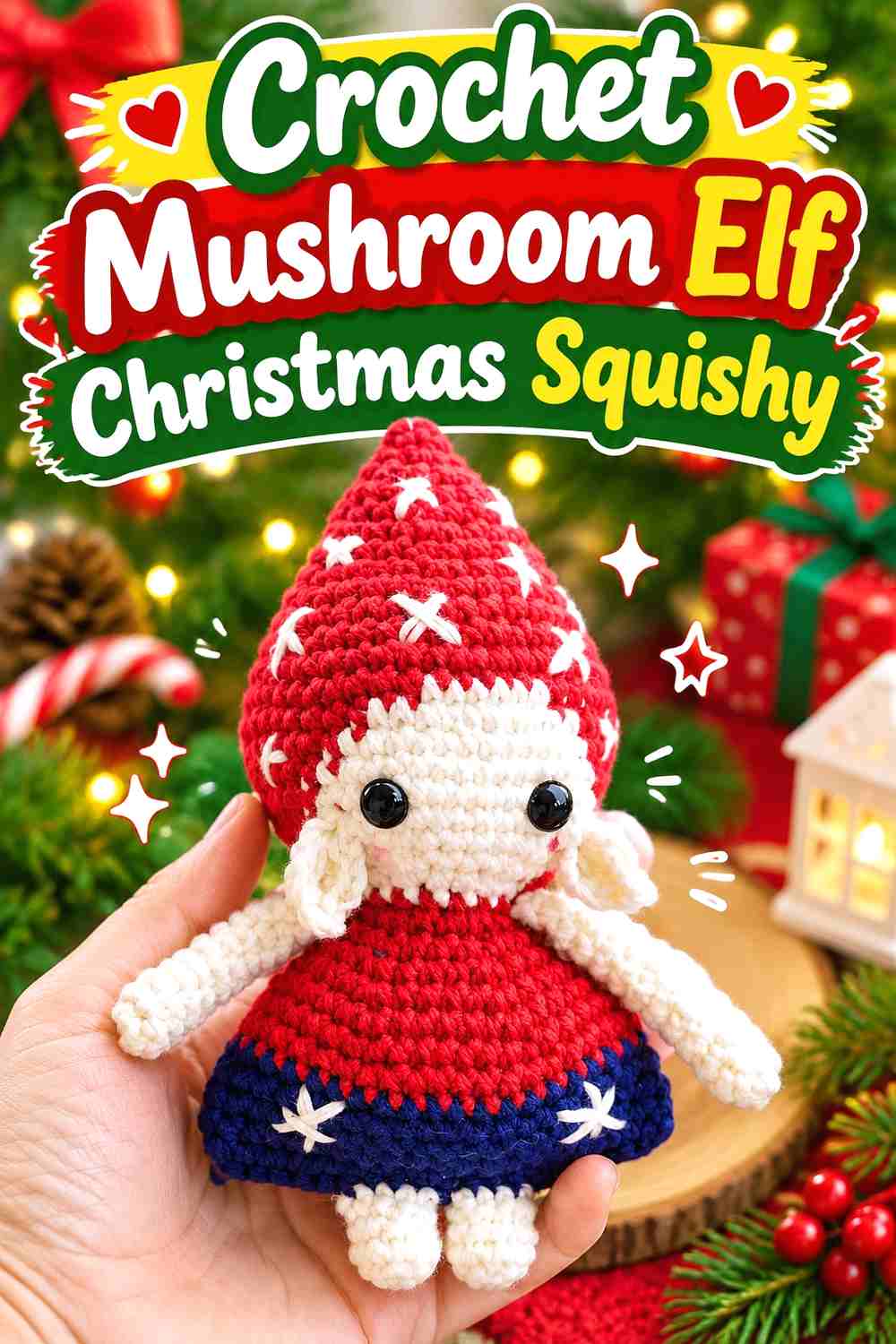 11. Crochet Mushroom Elf Christmas Squishy