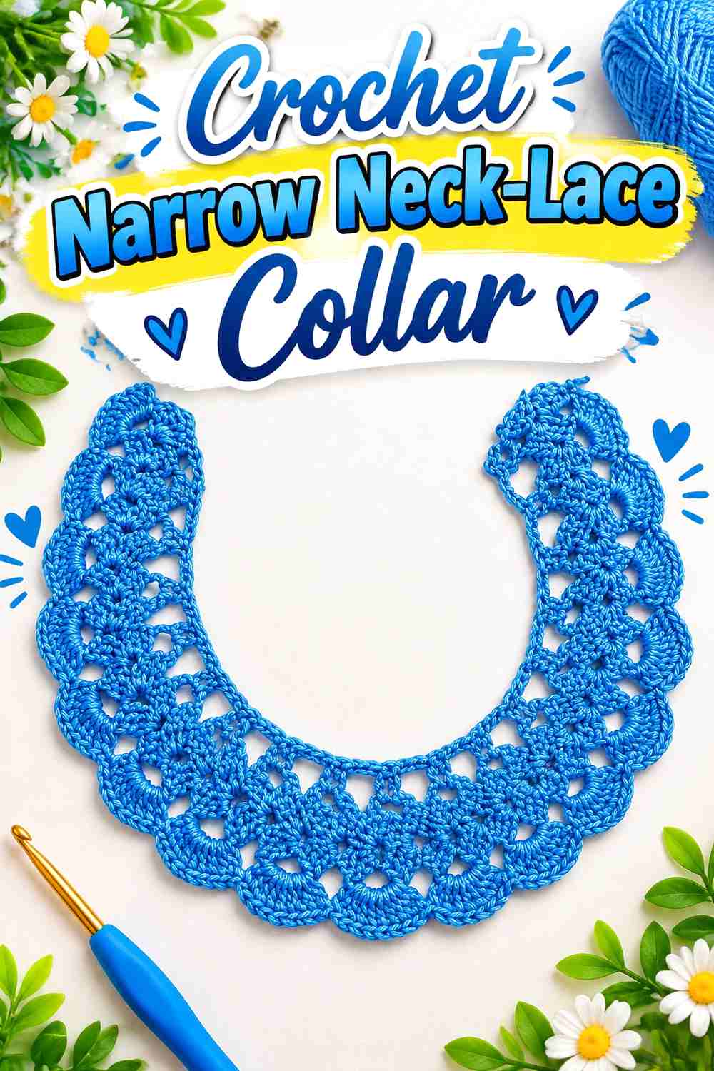 3. Crochet Narrow Neck Lace Collar