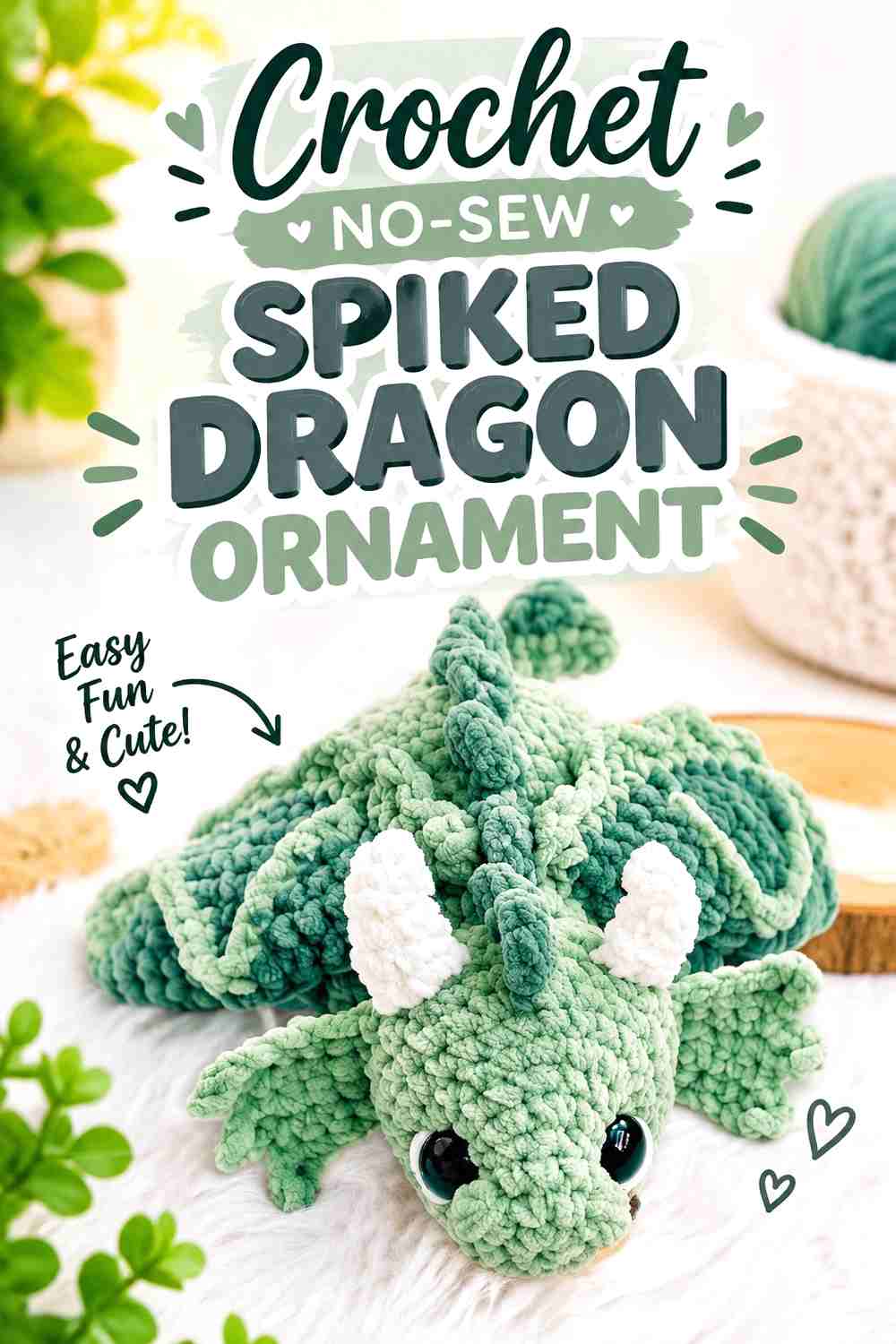 14. Crochet No-Sew Spiked Dragon Ornament