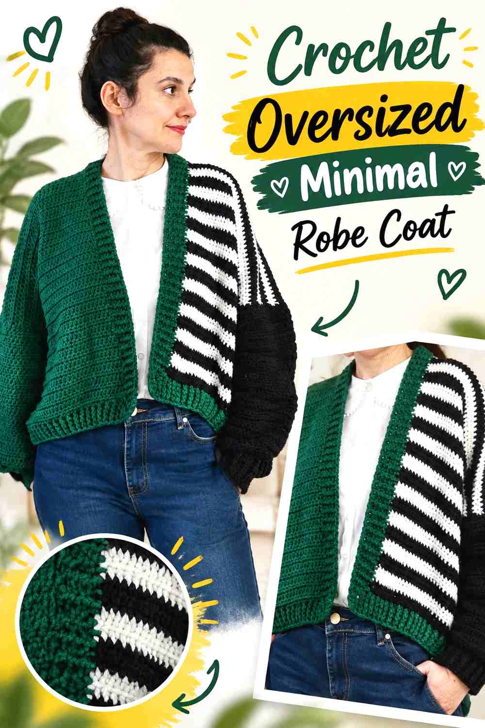10. Crochet Oversized Minimal Robe Coat
