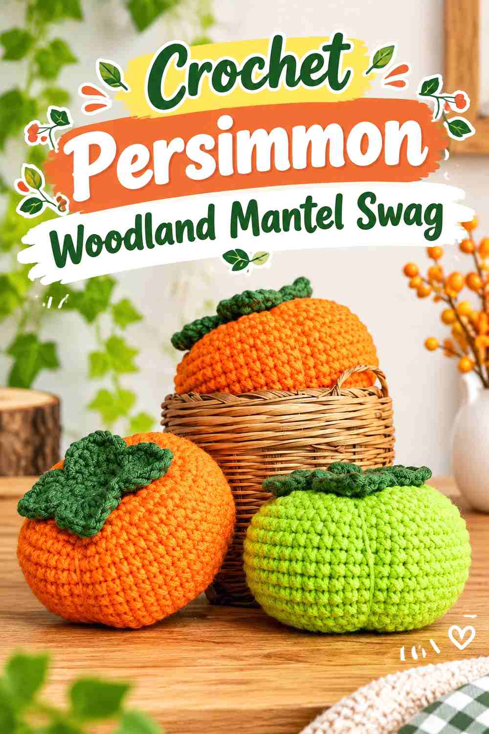12. Crochet Persimmon Woodland Mantel Swag