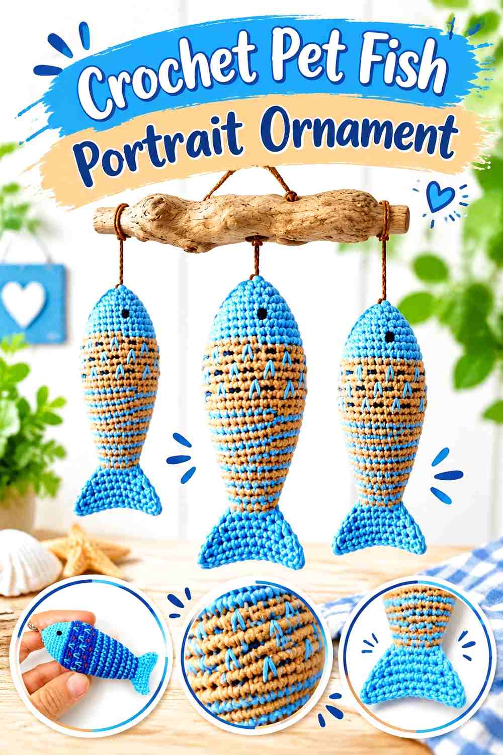 8. Crochet Pet Fish Portrait Ornament