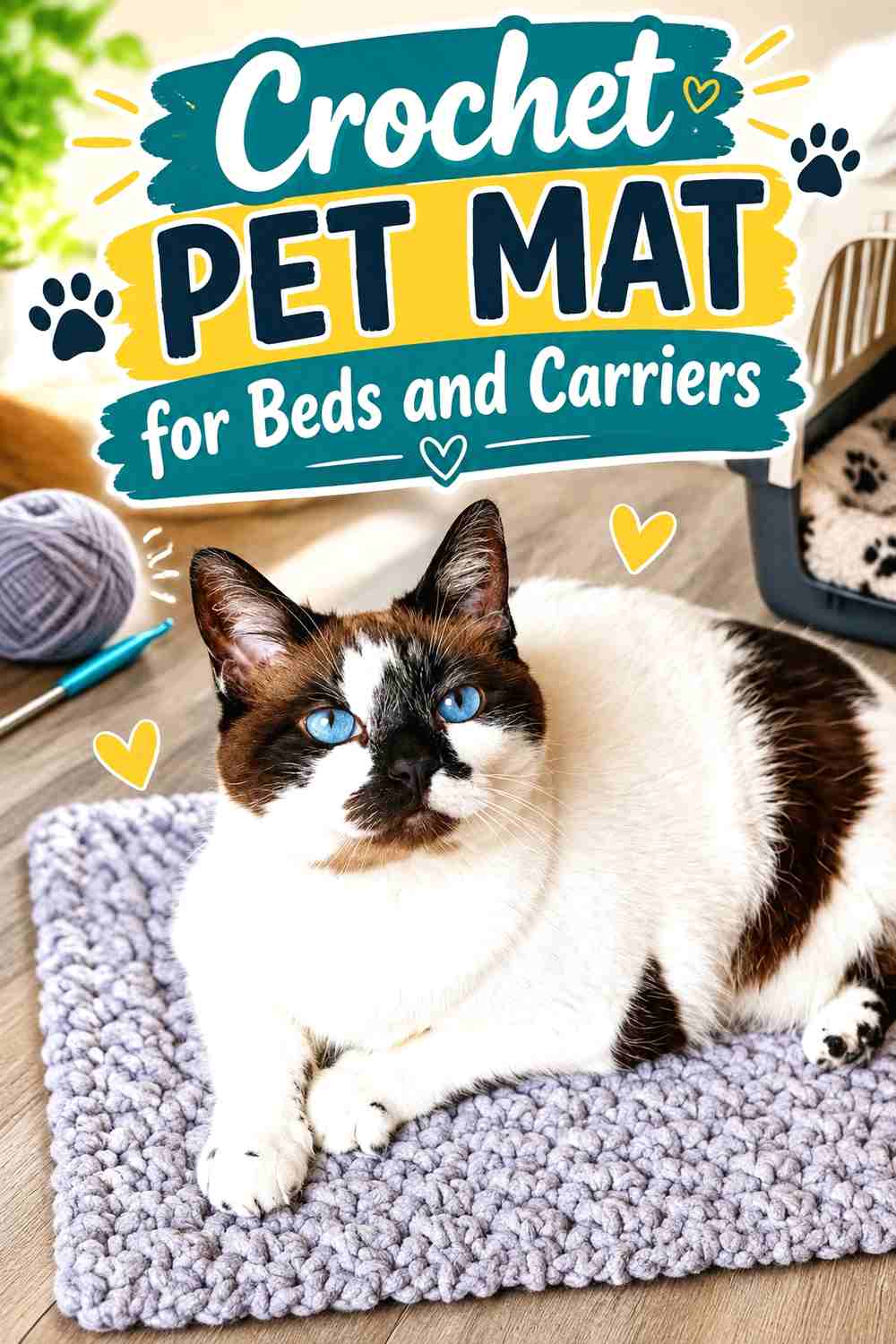15. Crochet Pet Mat for Beds and Carriers