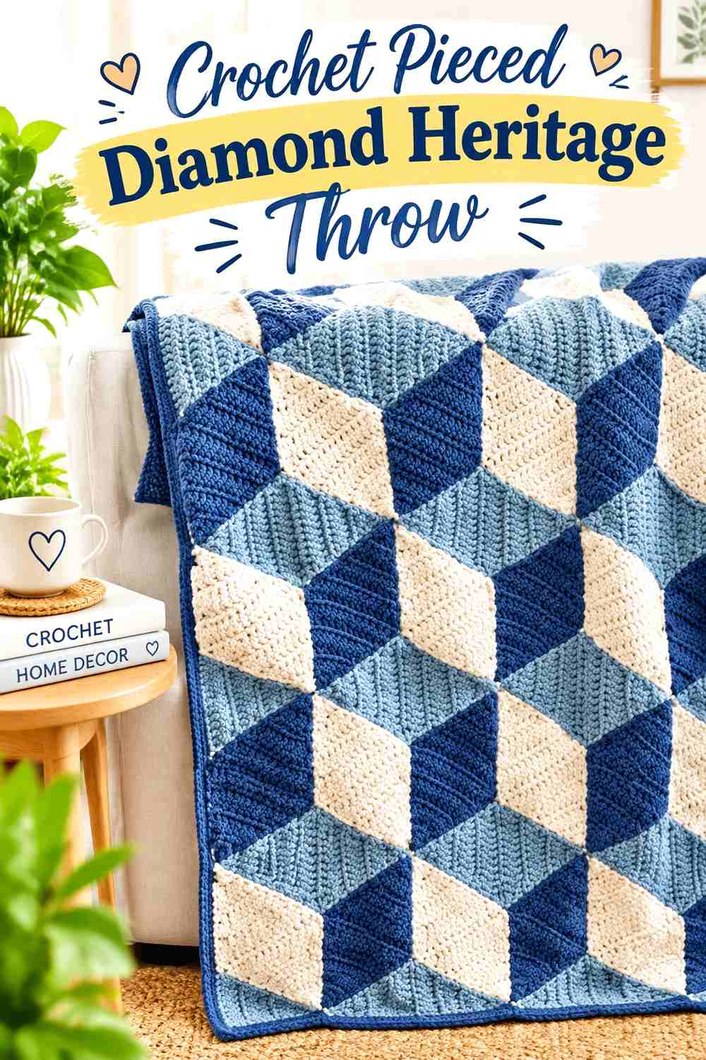 10. Crochet Pieced Diamond Heritage Throw
