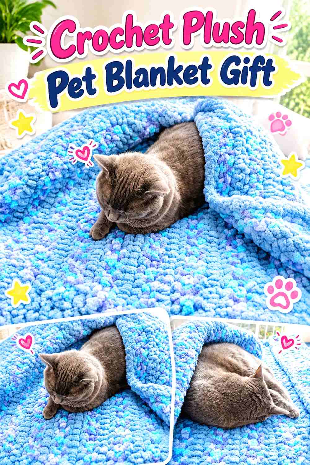 12. Crochet Plush Pet Blanket Gift