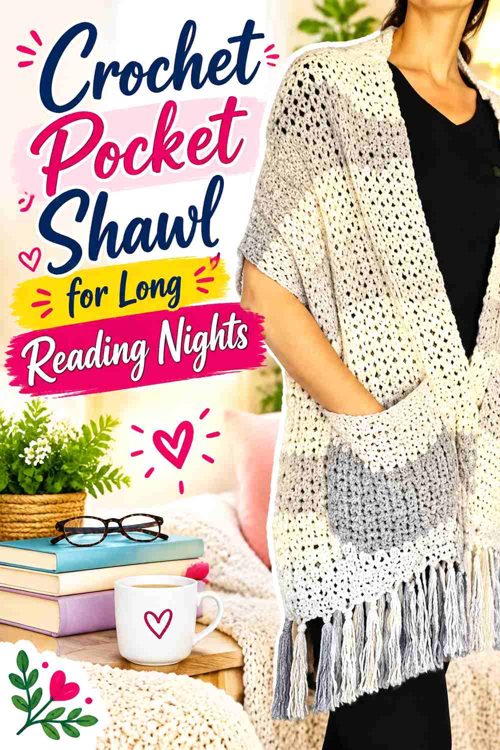 12. Crochet Pocket Shawl for Long Reading Nights