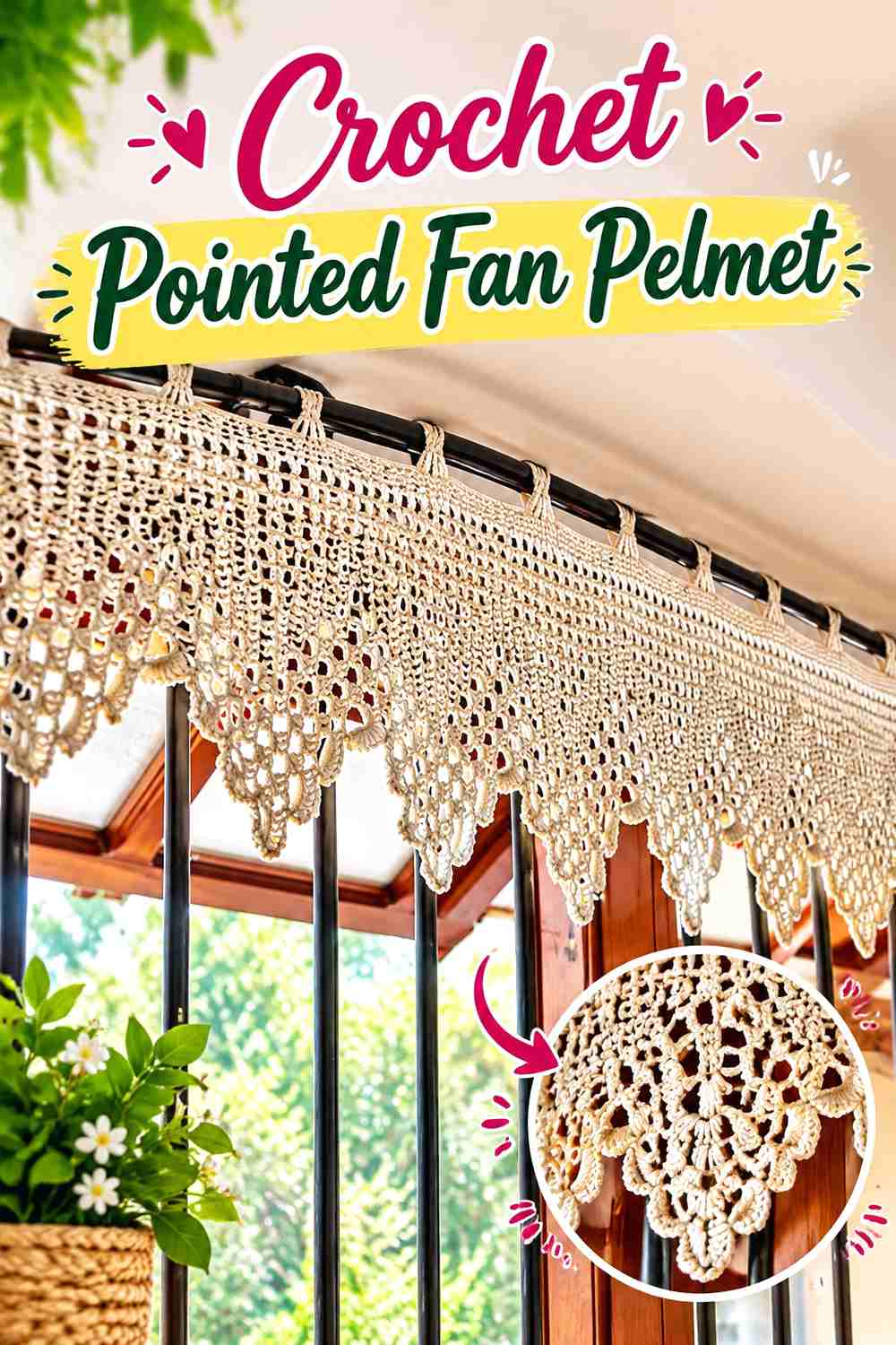 3. Crochet Pointed Fan Pelmet