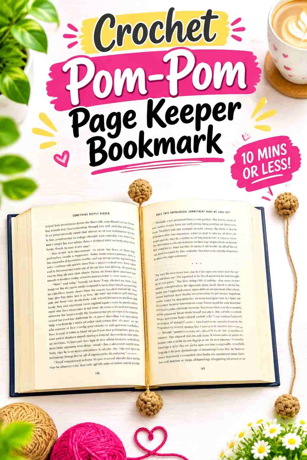 1. Crochet Pom-Pom Page Keeper Bookmark