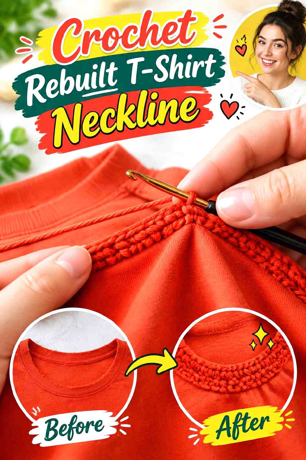 10. Crochet Rebuilt T Shirt Neckline