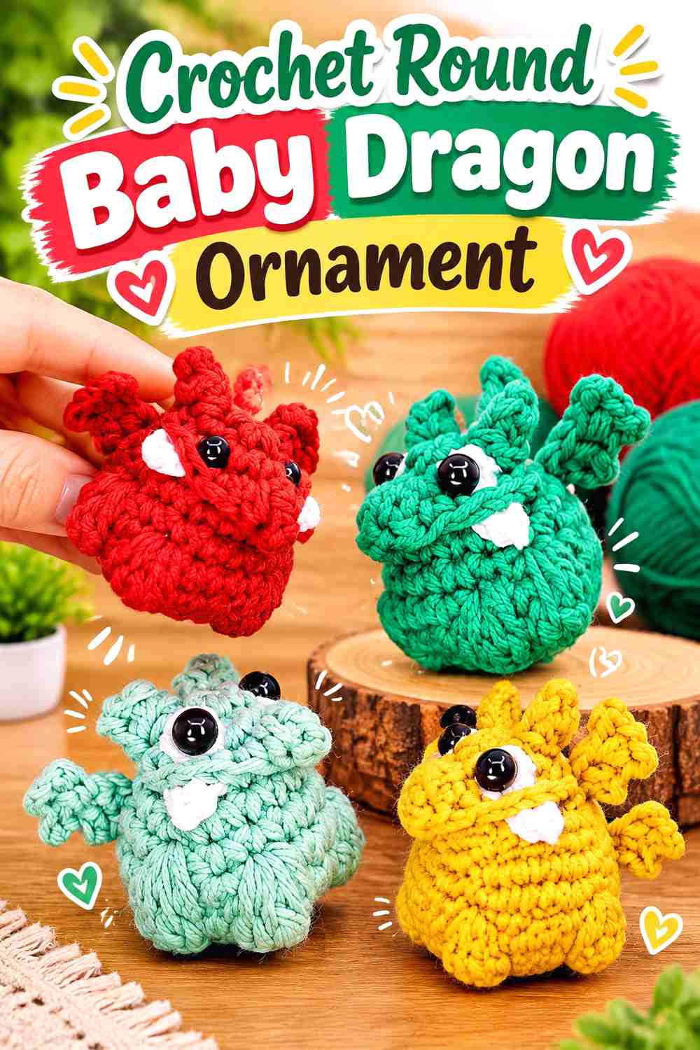 9. Crochet Round Baby Dragon Ornament