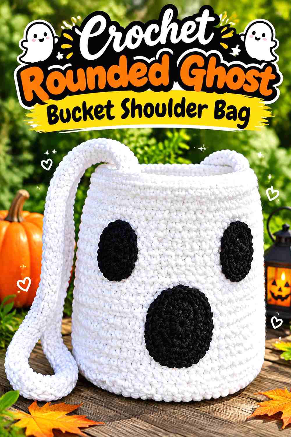 5. Crochet Rounded Ghost Bucket Shoulder Bag