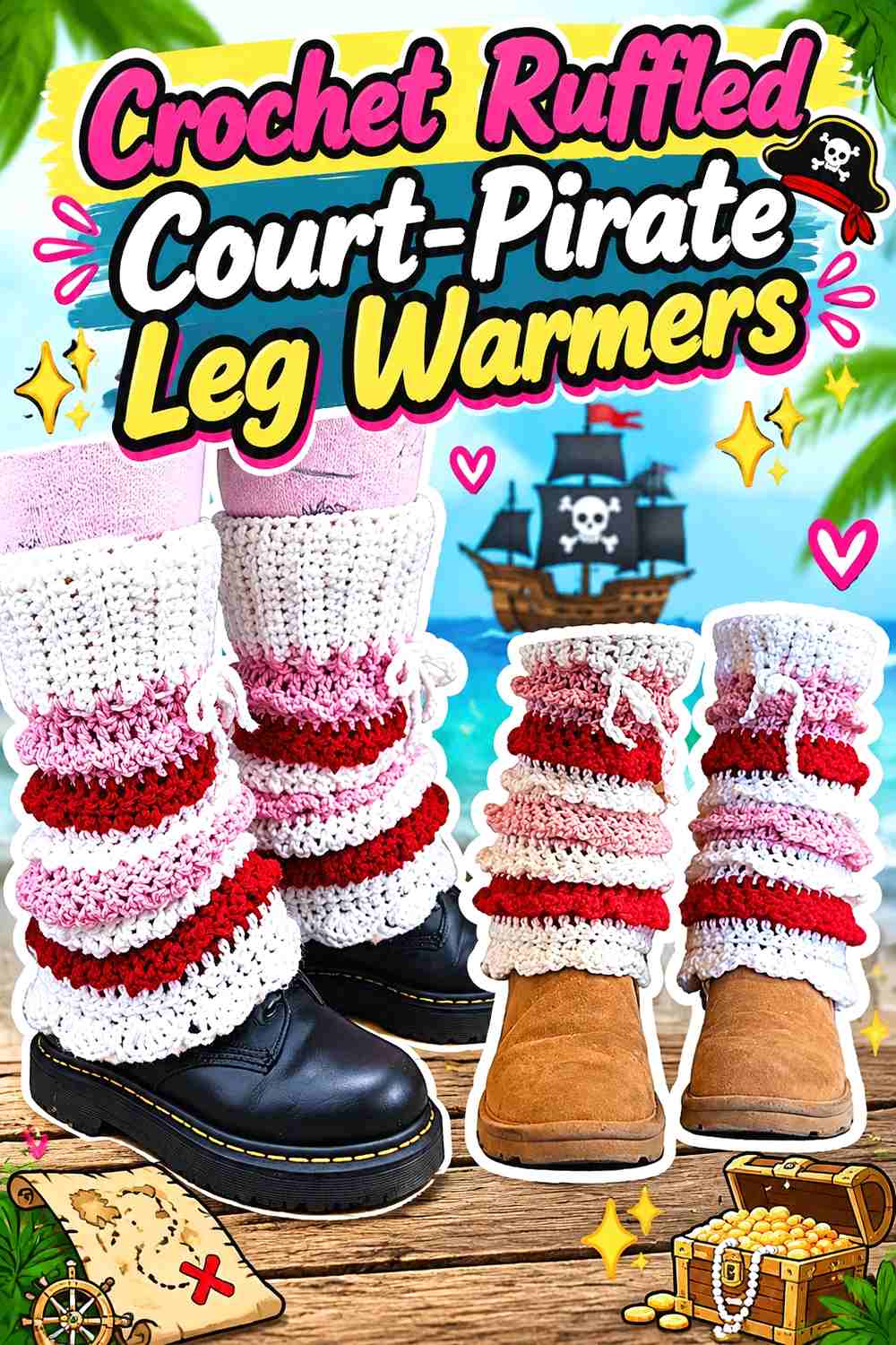 16. Crochet Ruffled Court-Pirate Leg Warmers