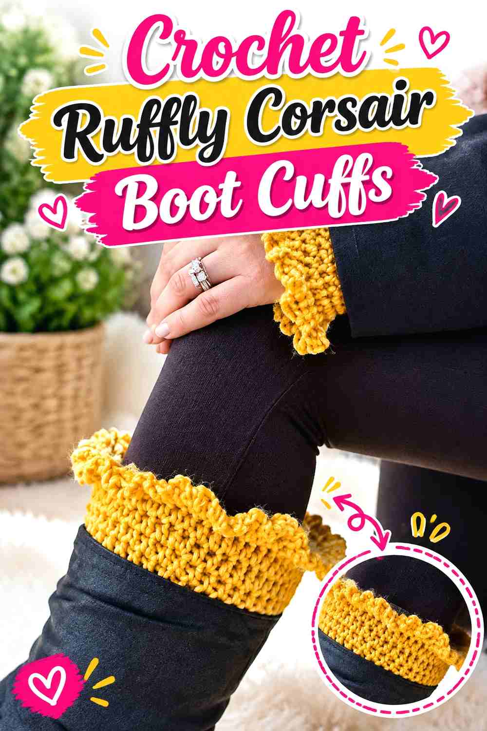10. Crochet Ruffly Corsair Boot Cuffs