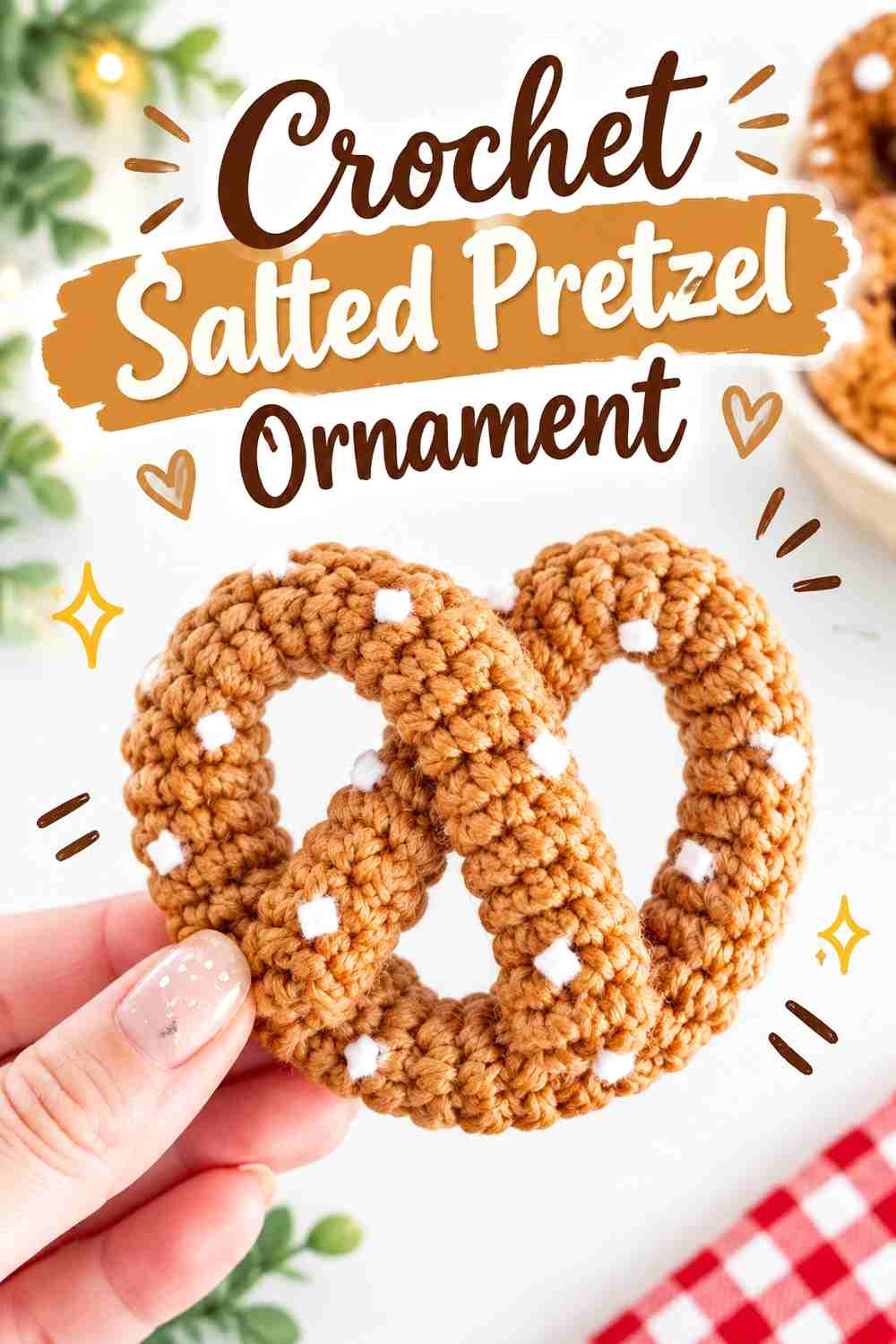 12. Crochet Salted Pretzel Ornament