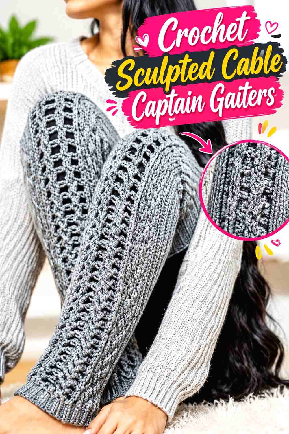 2. Crochet Sculpted Cable Captain Gaiters